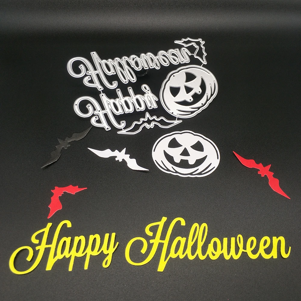 

Happy Halloween, pumpkin, bat metal cutting dies scrapbook photo album decoration DIY handmade art