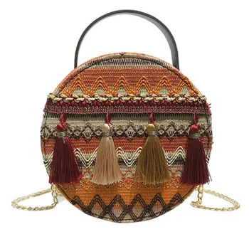 

Boho Summer Crossbody Bag Tassel Chain Shoulder Bag Fashion Beach Messenger Bag Small Handbag