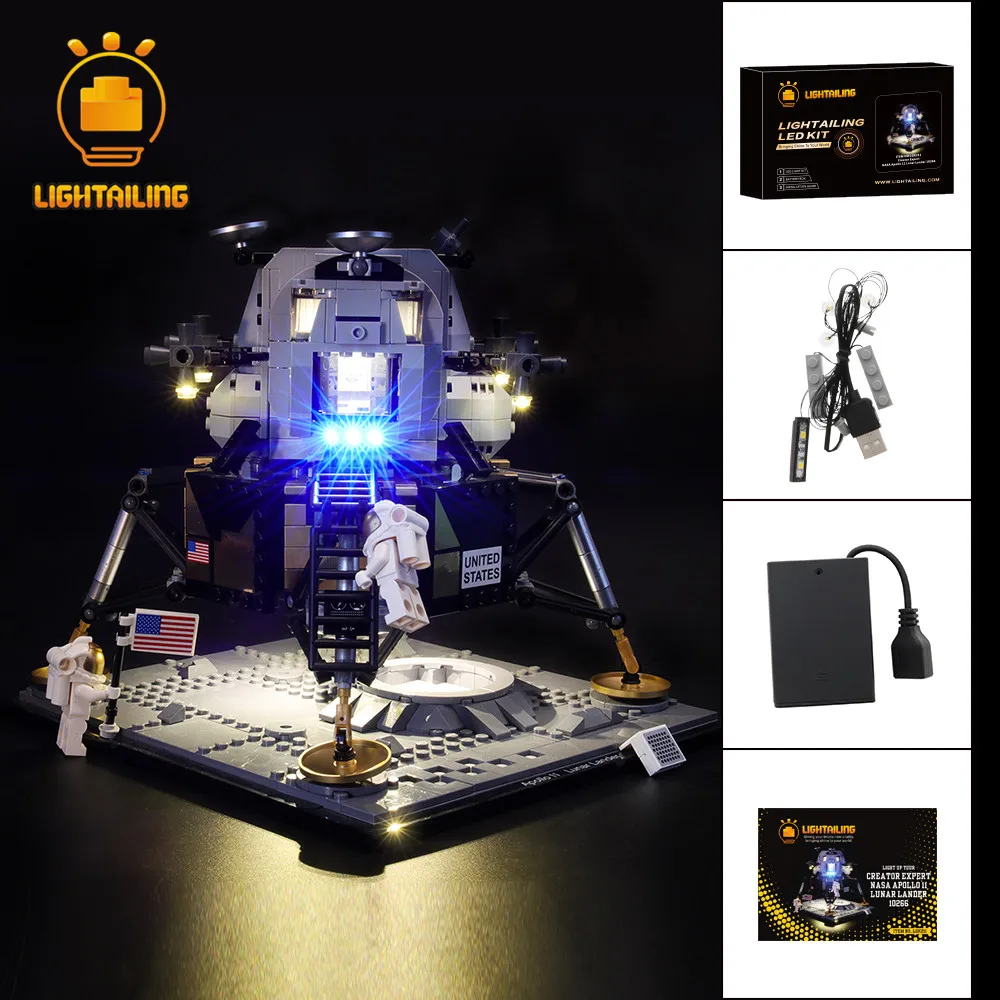 LIGHTAILING светодиодный светильник для создателя Apollo 11 Lunar Lander светильник ing набор совместим с 10266(не включает модель