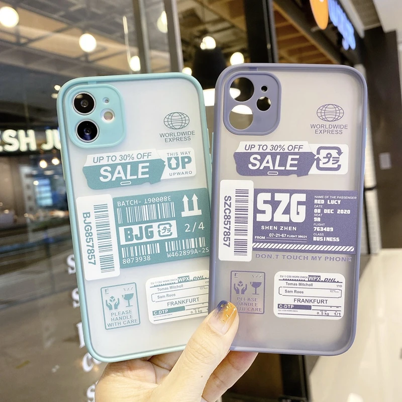 DHL экспресс этикетка штрих код чехлы для iphone 11 Pro Max XS XR SE 2020 7 8 Plus X противоударный
