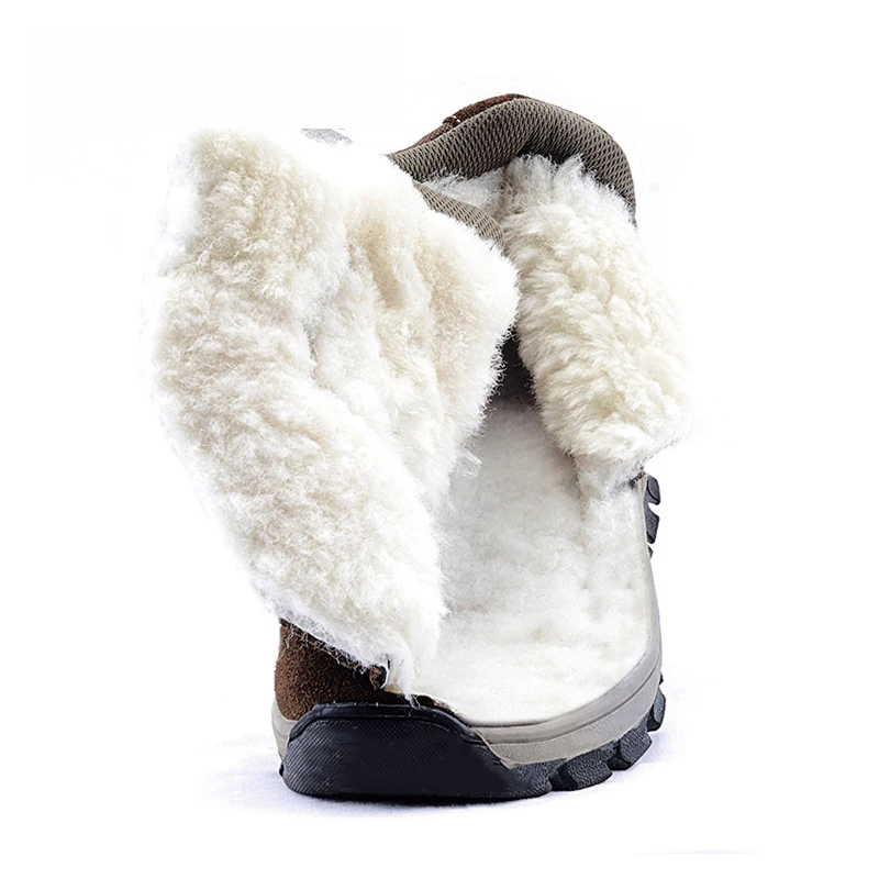 Мужские ботинки г. Зимняя обувь из натуральной кожи теплая толстая шерсть Мужские Зимние ботильоны Нескользящие зимние ботинки для-40 градусов