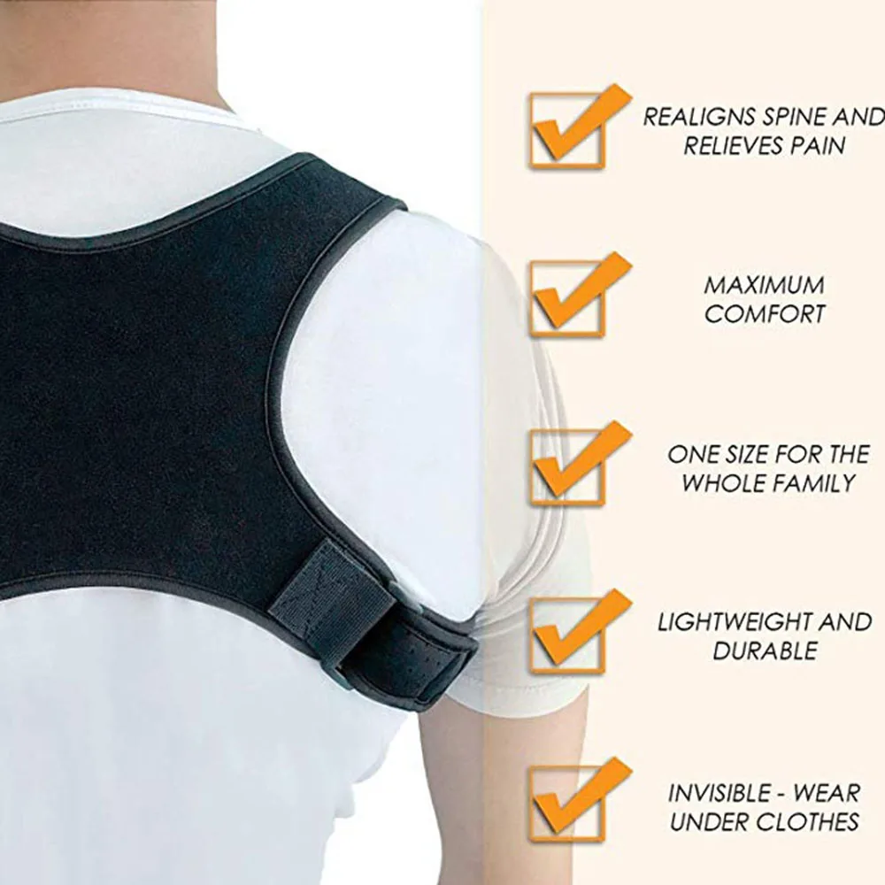 Унисекс, 1 комплект, корректор спины, корректор, выпрямление, регулируемая поддержка спины, бандаж, пояс, спортивный плечевой ремень, наплечная накладка