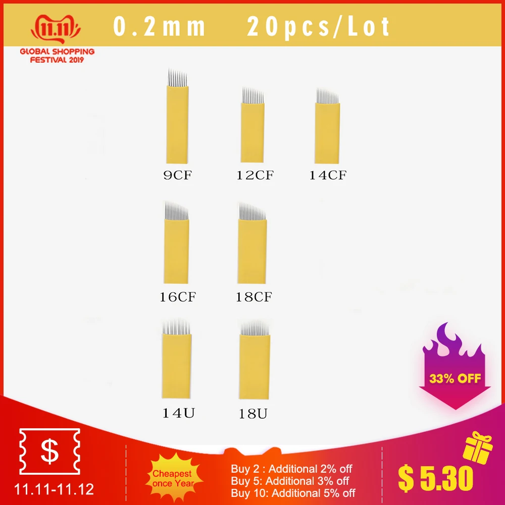 

Biomaser 20pcs Permanent Makeup Eyebrow Tatoo Blade Microblading Needles blade For 3D Embroidery Manual Tattoo Pen hard blade