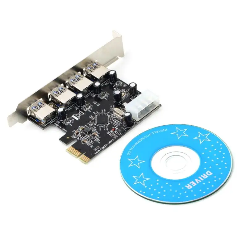 1 шт. 4 порта 5 Гбит/с Superspeed USB 3,0 PCI-E PCI карта адаптер для XP Vista Win7 C1