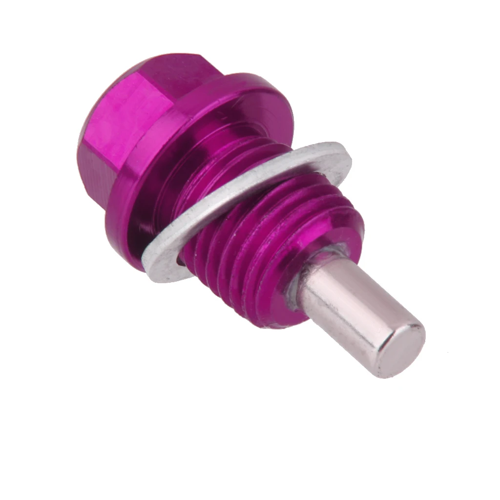 M14X1.5mm Anodized Magnetic Engine Oil Sump Drain  Plug Universal Purple