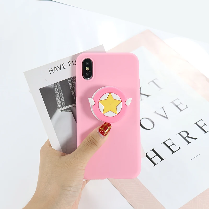 3D силиконовый чехол-держатель для телефона с рисунком для iphone 11 Pro X XR XS Max 6 6s 7 8 Plus 5 5S se милый силиконовый чехол-подставка