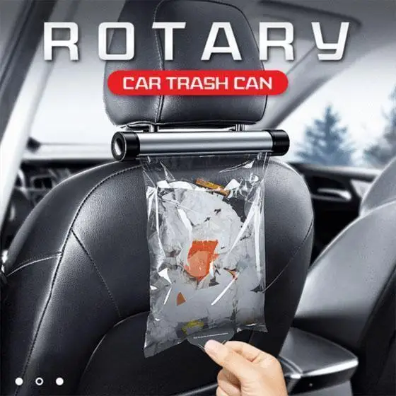 Plastic Portable Removable Rotary Car Trash Can Garbage Bag Clip Bin Rack Frame Holder Auto Interior Accessories 1