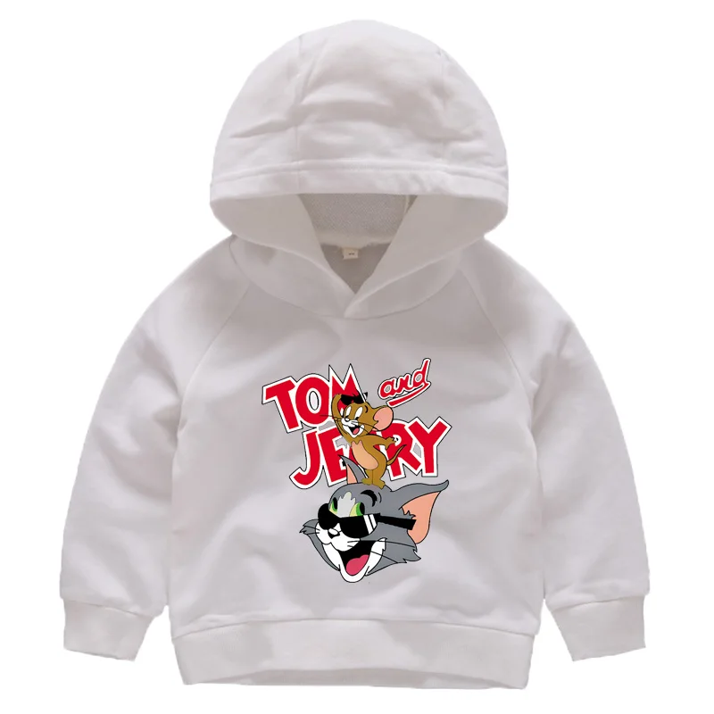 Модный свитер с принтом с героями мультфильмов; свитер для маленьких мальчиков и девочек; повседневные толстовки; Весенняя детская одежда с длинными рукавами и капюшоном