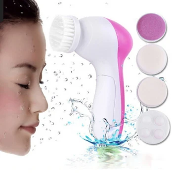 

Facial Cleansing Brush Waterproof Face Spin Brush with 5 Brush Heads for Deep Cleansing, Gentle Exfoliating Removing Blackhead