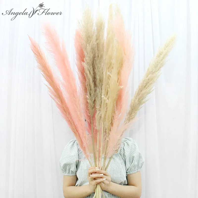 20 PCS Reed Dried Flower Pink Pampas Grass Plants Artificial Flower