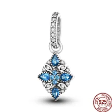 

Genuine 925 Sterling Silver Square Demon Eye Beaded Fit Original pandora Bracelet&Bangle For Women Birthday Fashion Jewelr