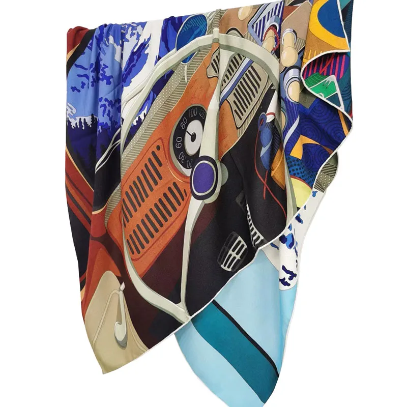 

30% Silk 70% Cashmere Scarf Women Fashion Thin Shawl Double-sided Different Color Print Kerchief Pashmina Stole 53"*53"
