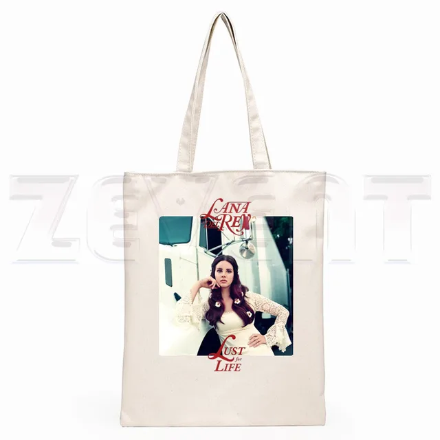 Lana Del Rey LOGO Printed Graphic Hipster Cartoon Print Shopping Bags Girls Fashion Casual Pacakge Hand Bag R