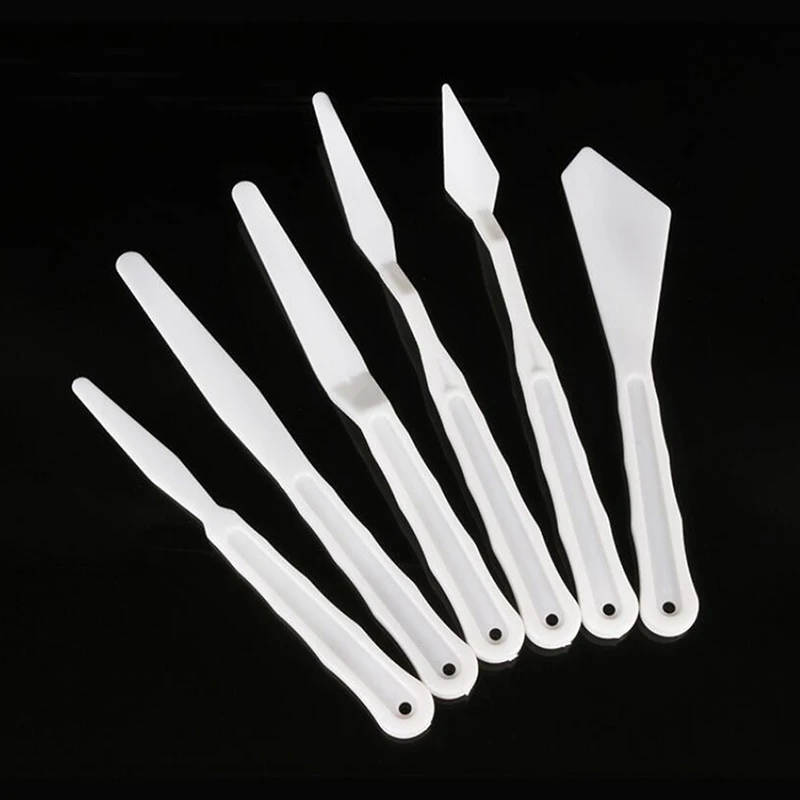Пластиковая палитра нож лопатка-скребок ножи лопатка товары для рукоделия акриловая пластина 6 шт./лот Modelismo глина набор инструментов - Цвет: 2015273