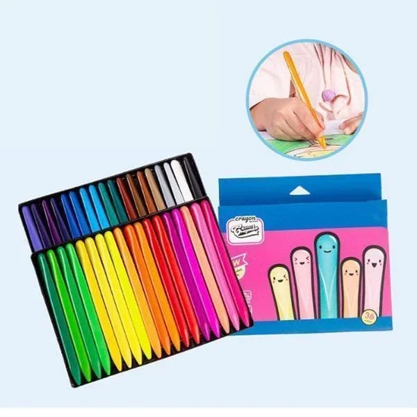 

36 Colors Triangular Crayons Non-toxic wax Crayon kids drawing Supplies eraseable Crayon art supplies school kingdergartern supp