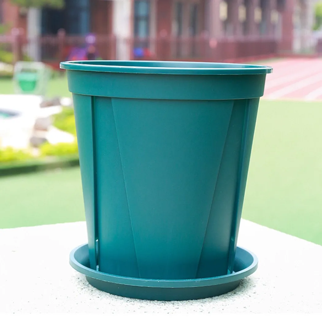 Green Plant Gallon Flowerpot Rose Clematis Seedling Breathable Flower Pot Green Basin+Green Tray Potted Culture Nursing Basin