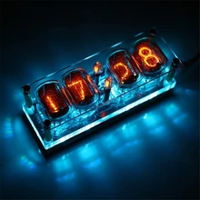In-12 tubo de brilho relógio de 4 bits integrado in12 tubo de brilho relógio de sete cores rgb led ds3231 nixie relógio IN-12B