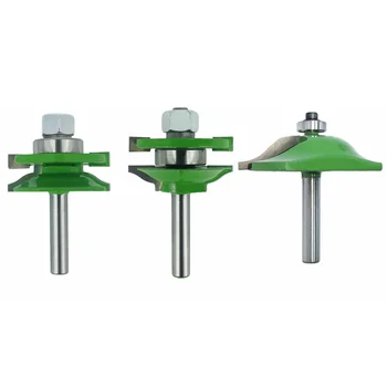 

HHO-8mm Shank 3Pcs Door Panel Cabinet Tenon Router Bit Cabinet Rail & Stile Set Panel Raiser Ogee Milling Cutter for Wood