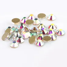 Маникюрный супер блестящий прозрачный с Золотым дном SS сверло серии AB цветное стекло сверло ITC Хрустальная симфония Маникюр плоская Горячая дрель