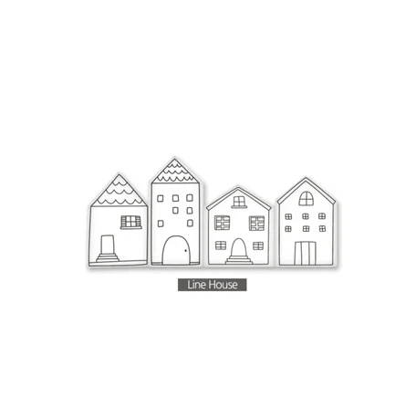 Little House Pattern Crib Protection Infant Cot Newborn Bedding Baby Bed Bedding 4pcs Baby Bed Bumper - Цвет: line