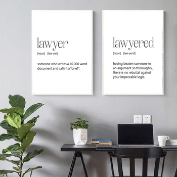 

Lawyer Gift Lawyer Definition Quote Canvas Poster Black White Minimalist Wall Art Painting Prints Pictures Lawyer Office Decor