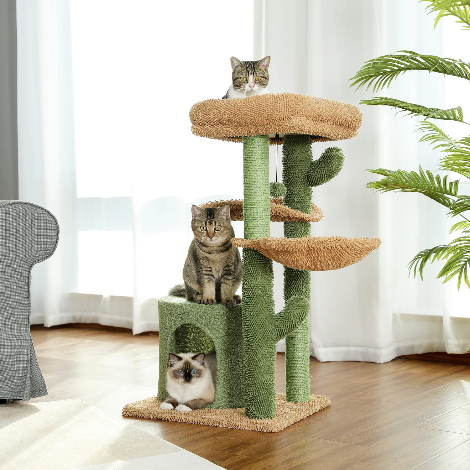 

6 Kinds Cat Toy Scratching New Arrival Domestic Delivery H124CM Post Wood Climbing Tree Cat Jumping Standing Frame Cat Furniture