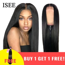 ISEE HAIR Straight Lace Front Wigs For Women Malaysian 150% Density 360 Lace Frontal Wig Straight Lace Front Human Hair Wigs