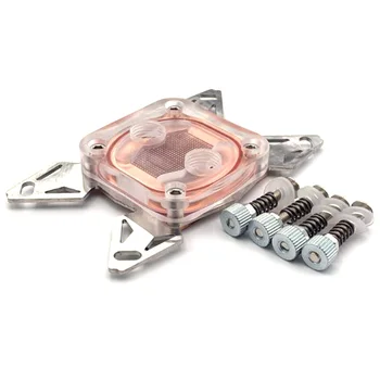 

HOT-Computer CPU Cooler Water Cooling Block Copper Base POM Cover for LGA 1155 2011 AMD AM4 Fans Cooling