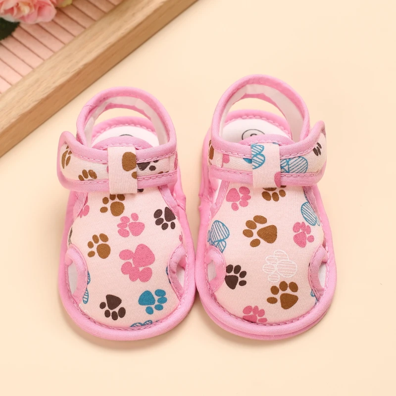2021 NEW 0-18Months Kids Newborn Baby Boys Fashion Summer Soft Crib Shoes First Walker Anti Slip Sandals Shoes Soft Sole