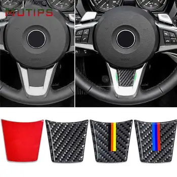 

Mutips Carbon Fiber Steering Wheel Panel Sticker Trim Frame Case Cover Accessories Interior Parts Auto For BMW Z4 E89 2009-2015
