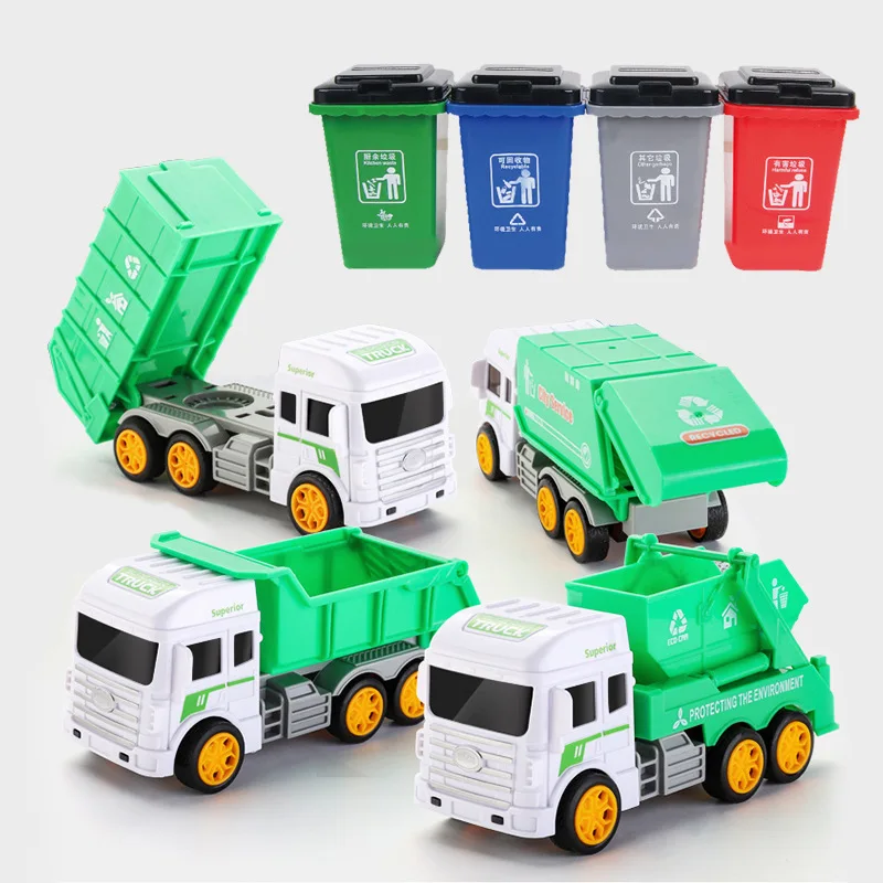 

Garbage Compartmental Toy Garbage Can Sweeping Engineering Vehicle CHILDREN'S Toy Early Childhood Educational Sanitation Trucks
