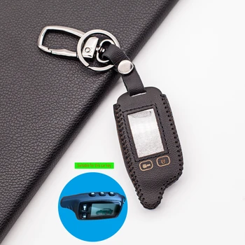 

TW 9010 LCD Remote Keychain 100% Leather Fob Case Cover for Russian Version Tomahawk TW9010 Two Way Car Alarm System TW-9010