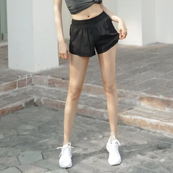 

Sports Women's Shorts Loose-Fit OuterWear Summer Running High Waist Anti-Exposure Shorts Workout Stretch Leggings