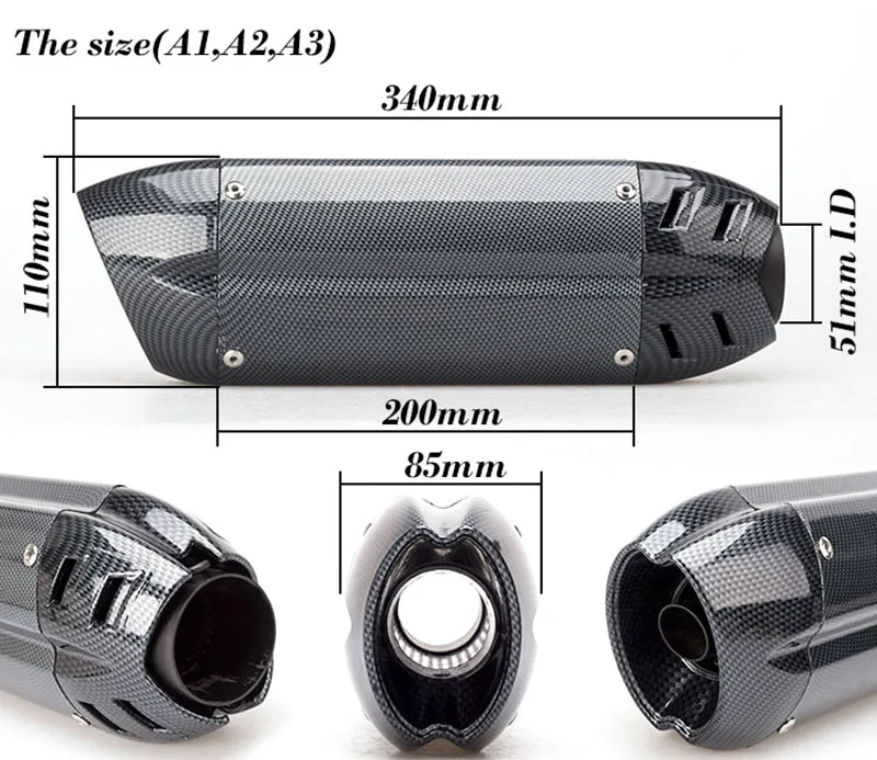 TKOSM 51 мм мотоцикл Mivv Глушитель Трубы с DB Killer для Z800 Z900 GSXR750 дьявол Монстр 796 Модифицированная выхлопная труба