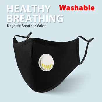 

Black Protection Face Mask With Valve Breathable Outdoor Dust Masks Mascarillas Mouth Mask With Activated Carbon Filter
