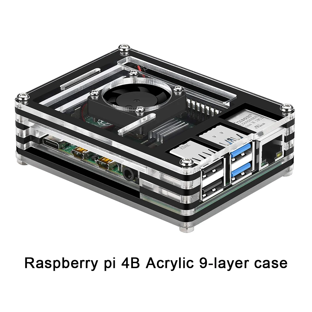 Совместимый с Raspberry Pi 4 Чехол, 9 слоев чехол предназначен для Raspberry Pi 4 Модель B