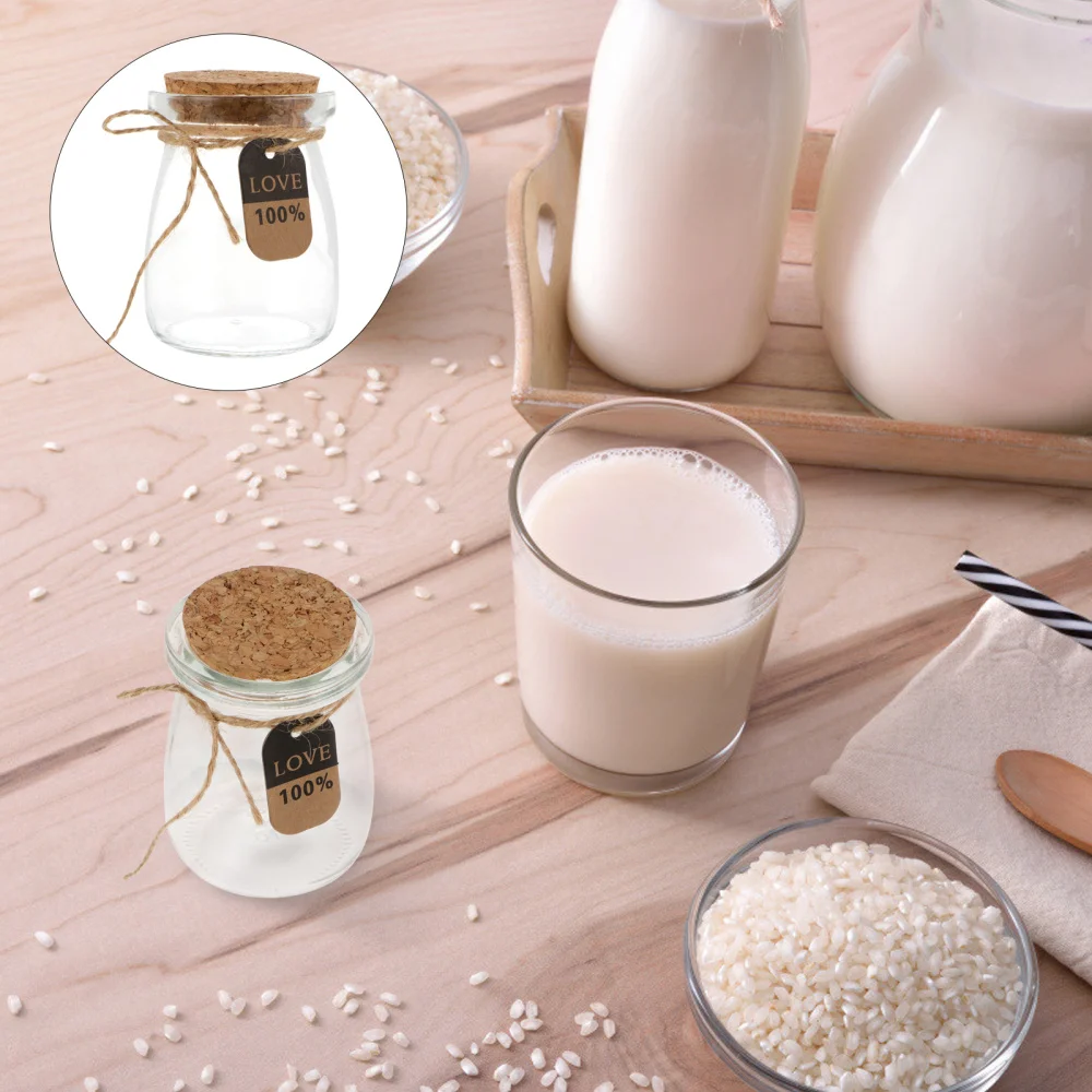 10pcs 100ML Transparent Glass Bottles with Lid Yogurt Sealed | Дом и сад