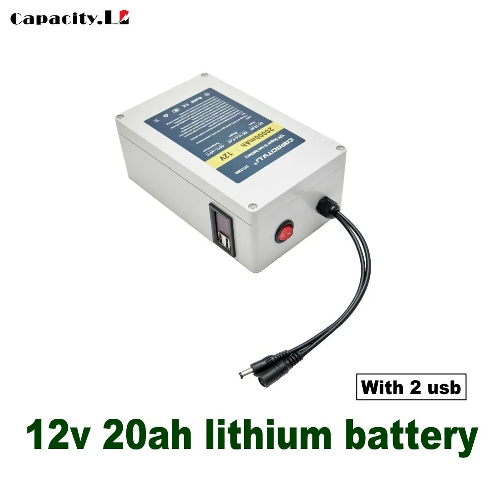 

Capacity.Li 12V lithium battery rechargeable battery portable mobile phone charging treasure 10AH20AH with bms and usb Inverter