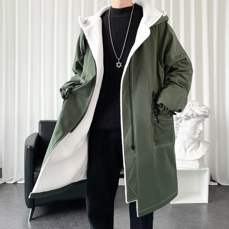 winter coat men hooded thick high quality trench coat men,mens fashion windbreakers casual jackets,plus-size M-3XL