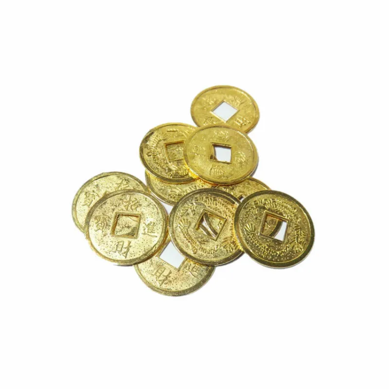 Fortune and Treasure Money Coin 50Pcs/set Square Hole Chip Alloy Plating Dragon and Phoenix