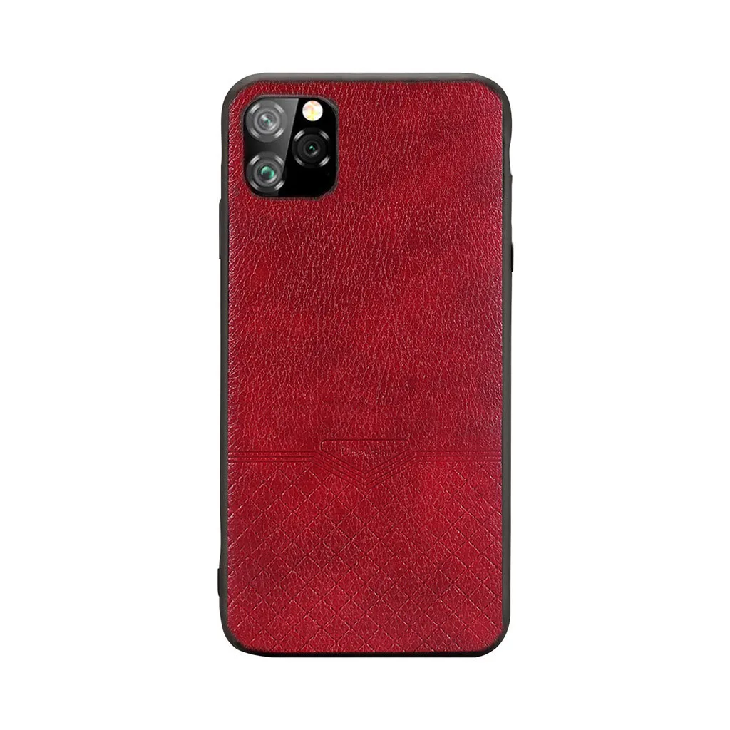 Slim Leather Vintage Shock-proof Case Cover for iPhone 11 Pro Max 6.5 Inch Luxury Hard Matte Cover Business Style Phone Cases