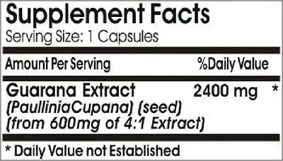 

Super Guarana Extract 2400 mg Energy Reduces Fatigue