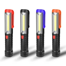 Вращение на 90 ° COB+ светодиодный USB Перезаряжаемый Аварийный Рабочий свет с магнитный Фонарик светодиодный зажим Рабочий свет для ремонта факела