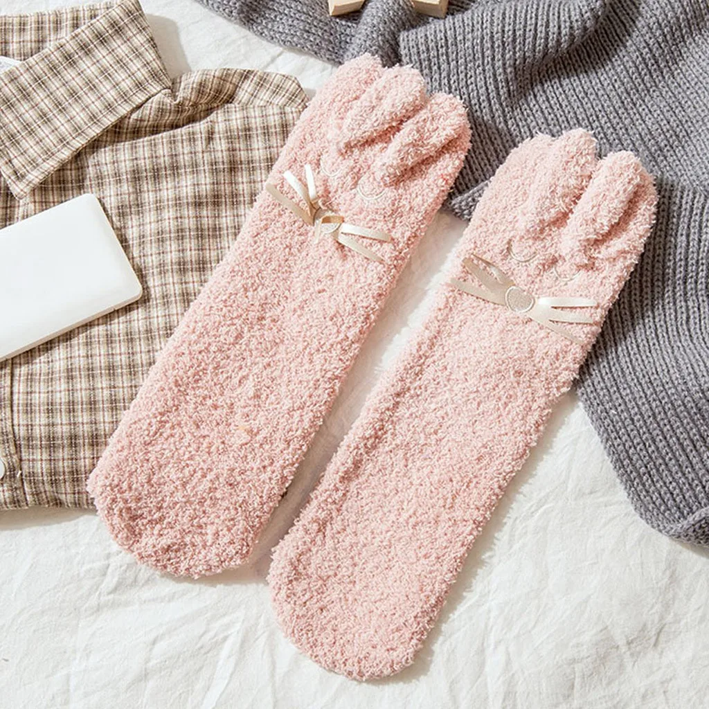 Домашние теплые зимние носки для сна удобные женские мягкие носки-тапочки для девочек яркие женские пушистые носки теплые зимние уютные носки
