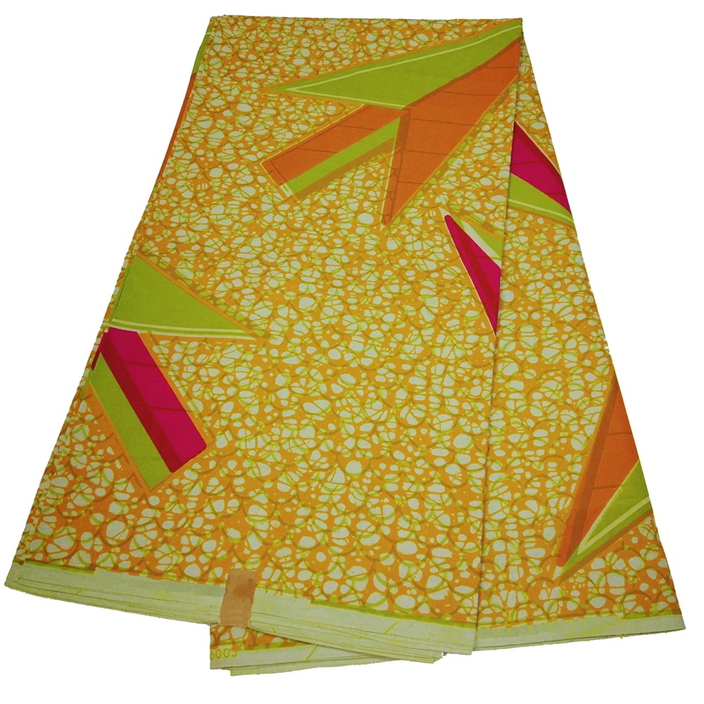 

2019 New Arrival African Wax Prints Fabric 100% Cotton Comfortable Dutch Wax African Ankara Yellow Fabric 6Yards