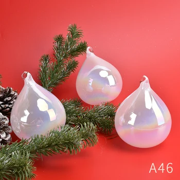 

Christmas decoration supplies white five colored glass ball pendant shopping mall hotel scene layout glass Christmas