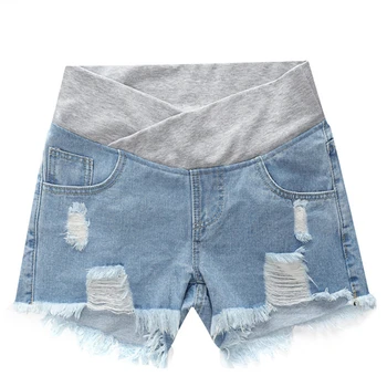 

Stylish and comfortable maternity shorts summer wear low waist denim shorts summer wear new spring pants loose maternity clothes