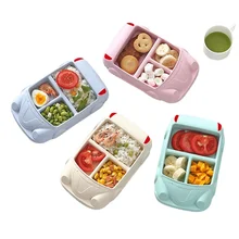 Plato de fibra de bambú para niños, vajilla separada para coche, juegos de alimentación para bebés, vajilla de entrenamiento