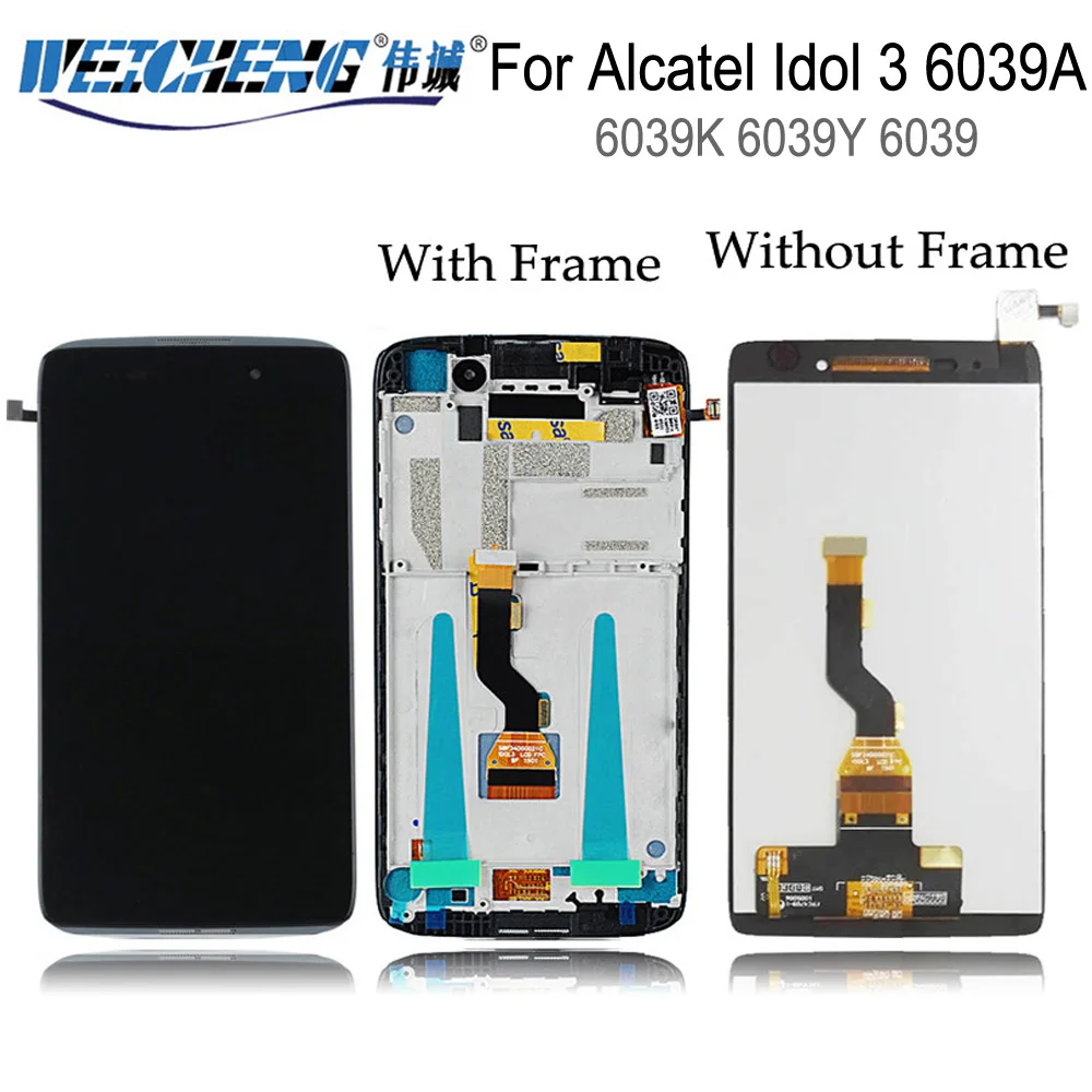Goedkoop Voor Alcatel Idol 3 6039A 6039K 6039Y 6039 Lcd scherm Digitizer Touch Panel Screen Montage + Frame