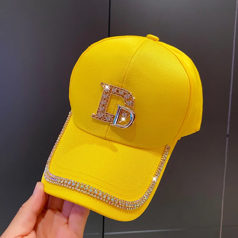 2020 New 4colors Letter MD Rhinestone Women Baseball Cap Female Solid Outdoor Adjustable Embroidered Hip-hop Hats Summer Sunhat08